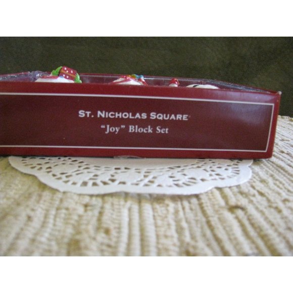 St Nicholas Square Snowman Figurines Block Set JOY - Picture 3 of 6